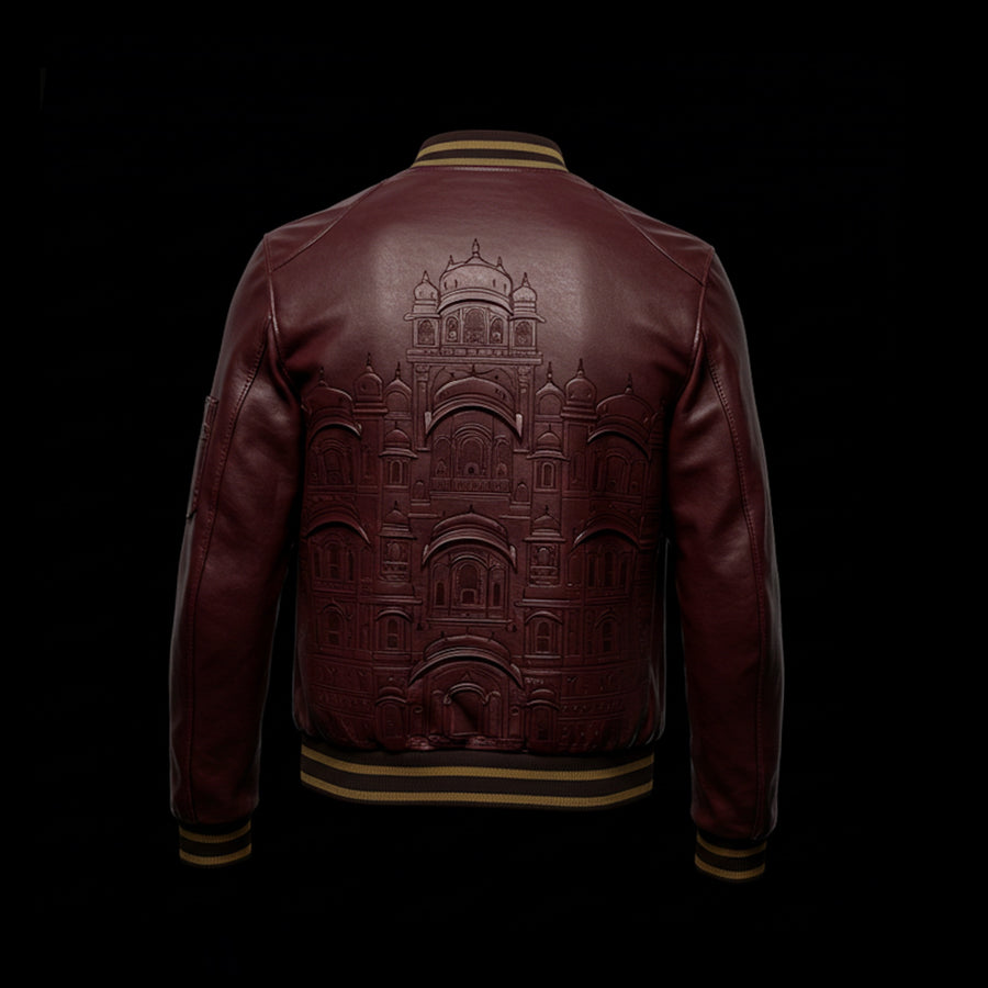 Crimson Full-Grain Bomber Jacket