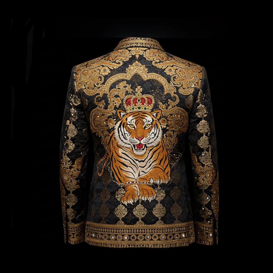 Black and Gold Brocade Blazer