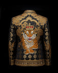 Black and Gold Brocade Blazer By Enantiodromia