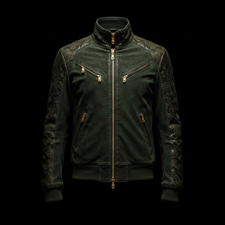 Green Python Suede Jacket By Enantiodromia