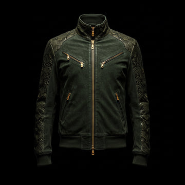 Green Python Suede Jacket