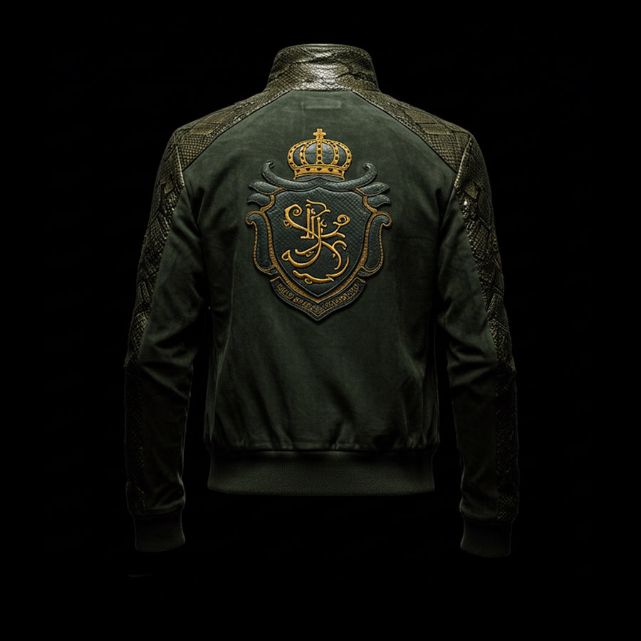 Green Python Suede Jacket