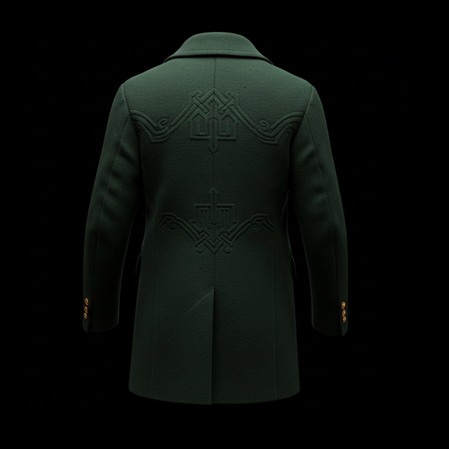 Green Wool-Cashmere Peacoat