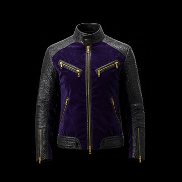Black & Purple Python Velvet Jacket