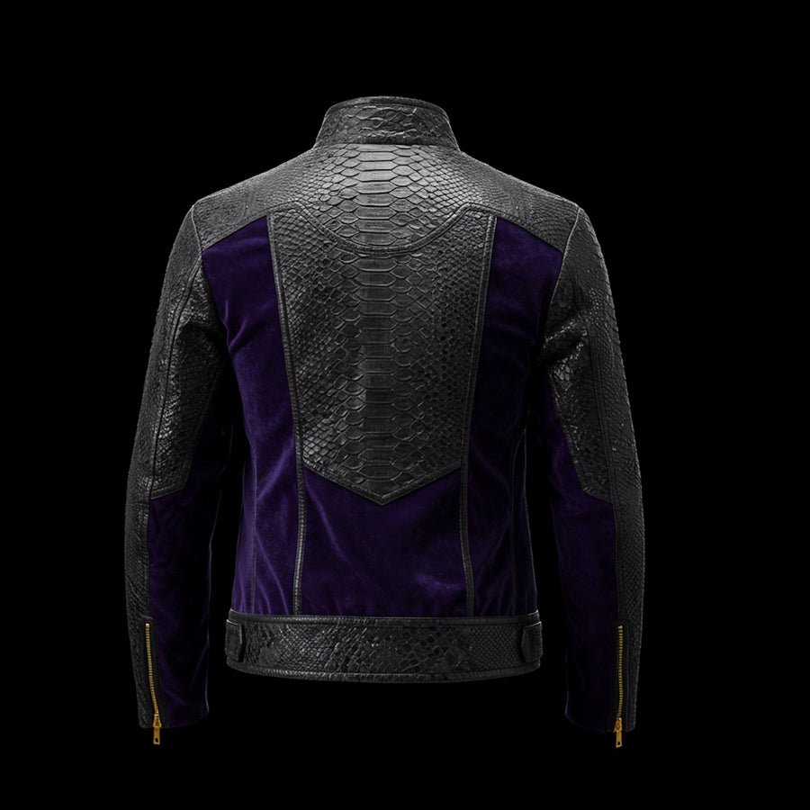 Black & Purple Python Velvet Jacket