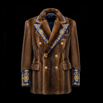 Regal Embroidery Mink Coat