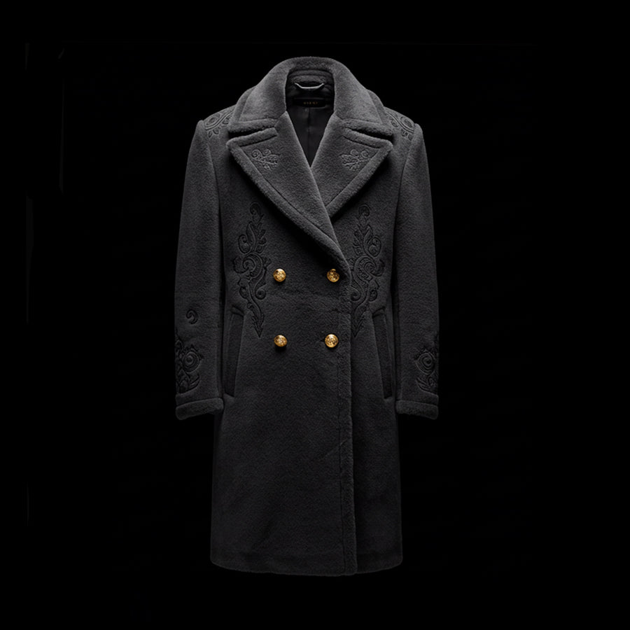 Grey Cashmere Wool Overcoat