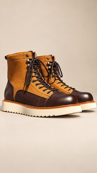 Two Tone Lace Up Ankle Boots for Distinctive Heritage Inspired Style
