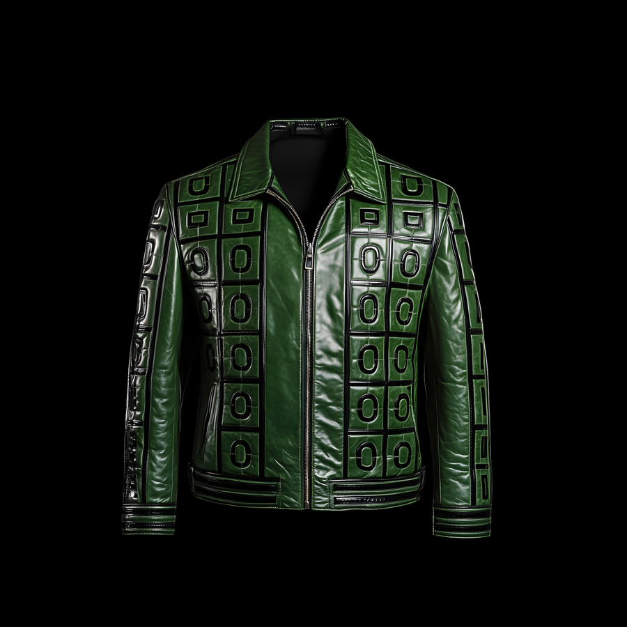 Green Maze Arabian Leather Jacket
