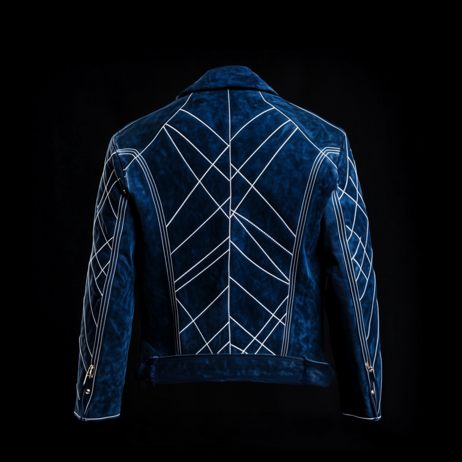 Blue Suede Double Rider Jacket