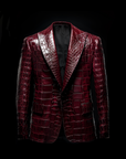 Red Crocodile Leather Blazer By Enantiodromia
