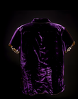 Purple Velour Tiger Button Up