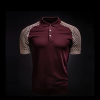 Burgundy Cotton Cochet Knit Polo By Enantiodromia