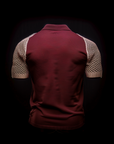 Burgundy Cotton Cochet Knit Polo