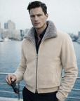 Biege Gray Fur Suede Blouson By Enantiodromia
