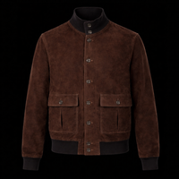 Brown Suede Field Jacket by Enantiodromia