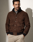 Brown Suede Field Jacket by Enantiodromia