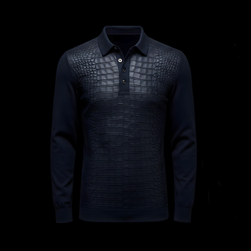 Alligator Cotton Navy Long Sleeve
