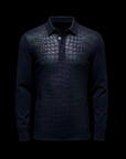Alligator Cotton Navy Long Sleeve Polo