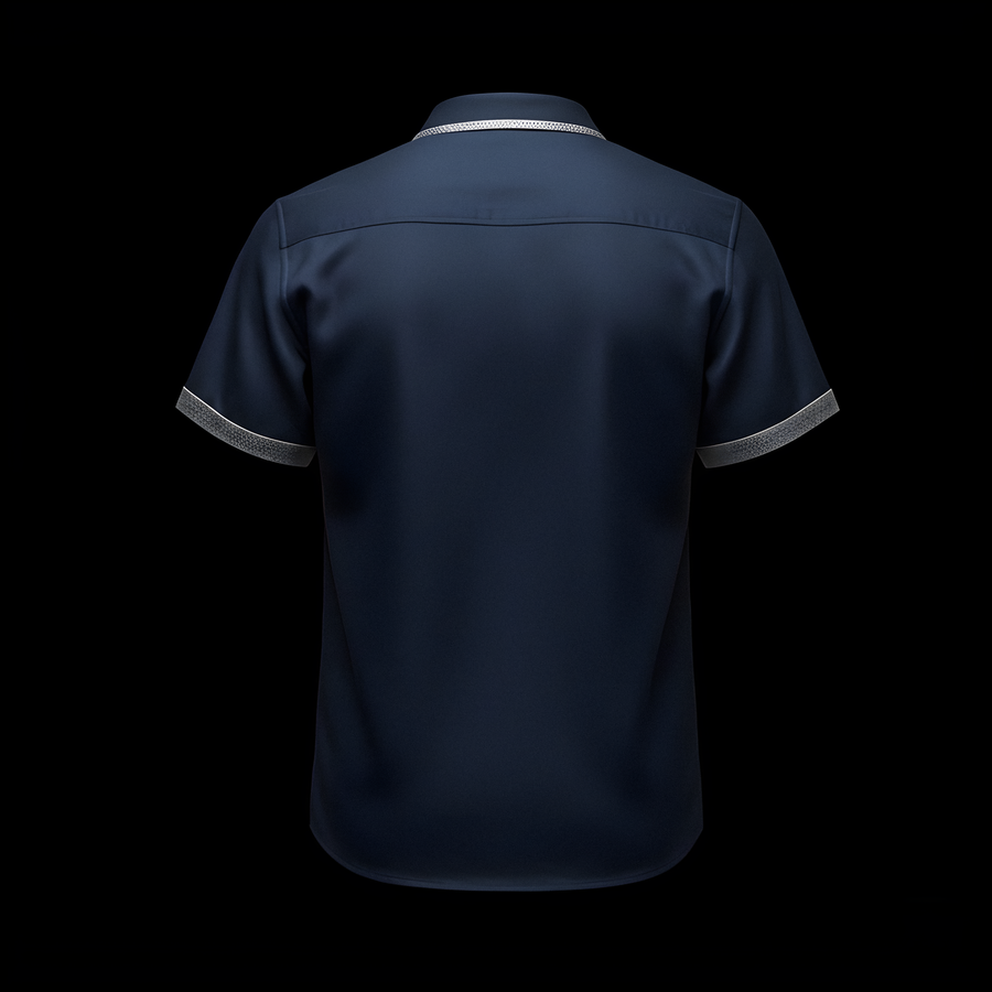 Ice Blue Satin Wolf Shirt