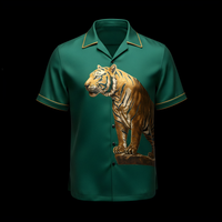 Emrald Gold Tiger Satin Shirt By Enantiodromia